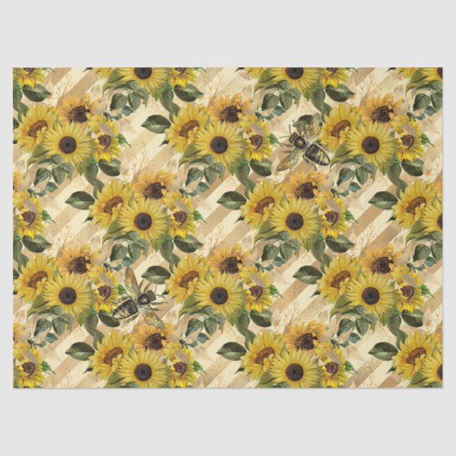 Design Nine für Sonnenblumen und Bienen Seidenpapier (Vorderseite)