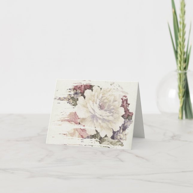 Design-Note-Karte für Vintage Rose Karte (Vorderseite)