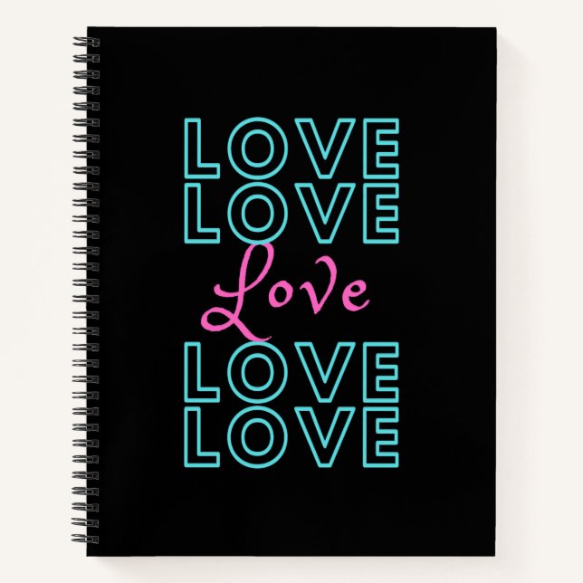 Design-Notebook für die blaurosa Liebe Notizbuch (Vorderseite)