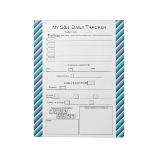 Design-Notepad für das Lebensmitteljournal ist far Notizblock