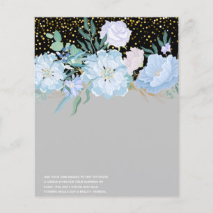 Design Own Blue Floral Event Business Stationierun Flyer