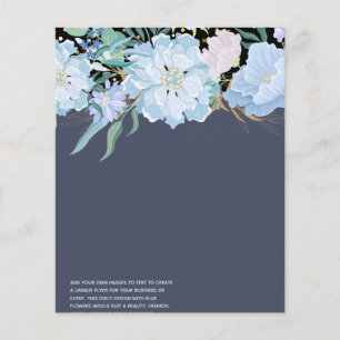 Design Own Blue Floral Event Business Stationierun Flyer