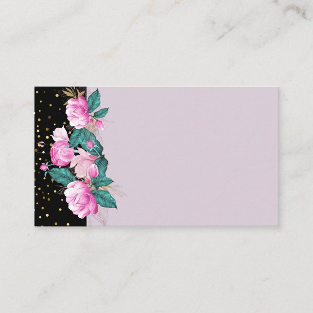 Design Own Pink Floral Event Business Stationery Visitenkarte (Vorderseite)