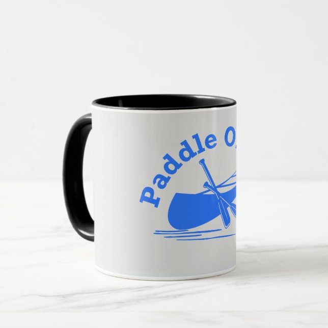 Design-Paddel - Tasse mit hellgrauem/blauem Combo (Vorderseite Links)