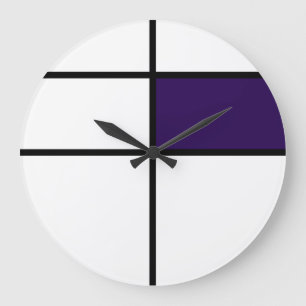Design Piet Mondrian: lila Große Wanduhr