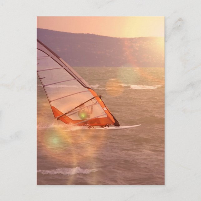Design-Postkarte für Windsurfen Postkarte (Vorderseite)