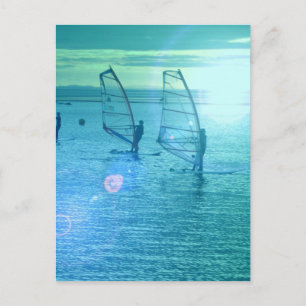 Design-Postkarte für Windsurfing  Postkarte