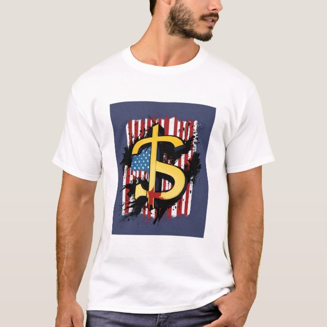 design pour t-shirt Un signe dollar avec une morsu (Devant)