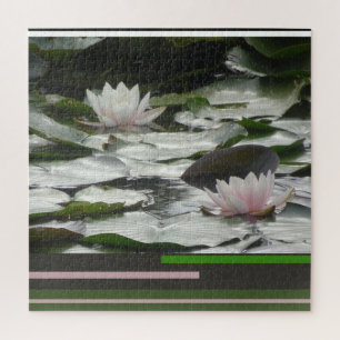 Design-Puzzle: Schöne, rosa Waterlillies