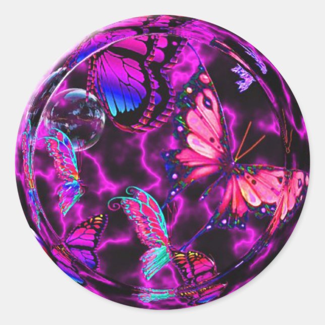 Design Reef Butterfly Runder Aufkleber (Vorderseite)