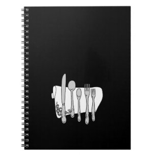 Design-Rezept für Schwarz-Weiß-Siverware-Notebooks Notizblock