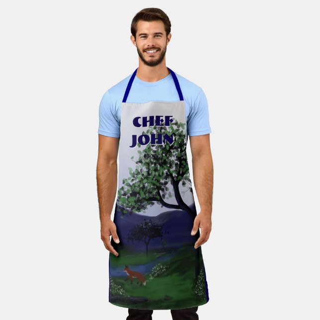 Design River Fox personnalisé, grand tablier (Porté)