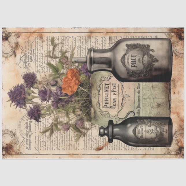 Design-Serie für Vintage Hexentöpfe 12 Seidenpapier (Vorderseite)
