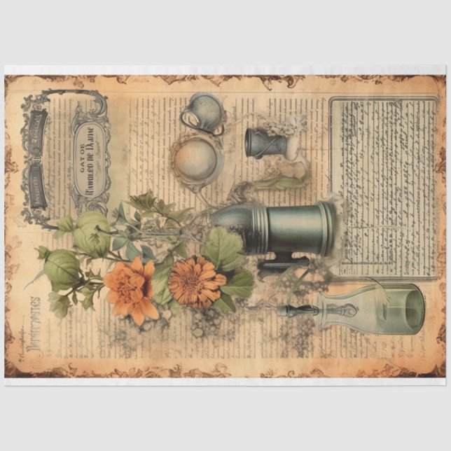 Design-Serie für Vintage Hexentöpfe 13 Seidenpapier (Vorderseite)