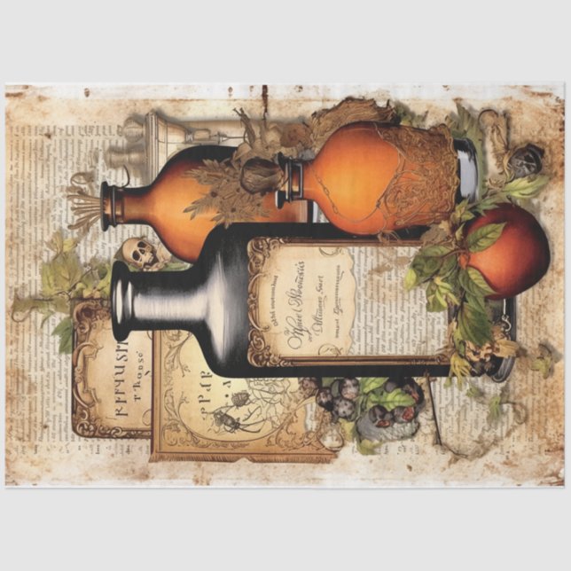 Design-Serie für Vintage Hexentöpfe 8 Seidenpapier (Vorderseite)