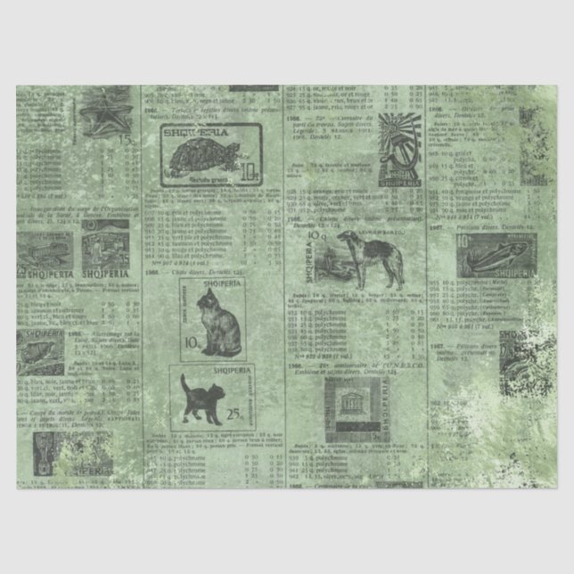 Design-Serie von Ephemera Green Paper Series 14 Seidenpapier (Vorderseite)