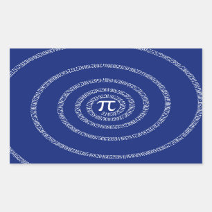 Design Spirale für Pi auf Navy Blue Rechteckiger Aufkleber