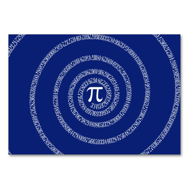 Design Spirale für Pi auf Navy Blue Tischnummer (Vorderseite)