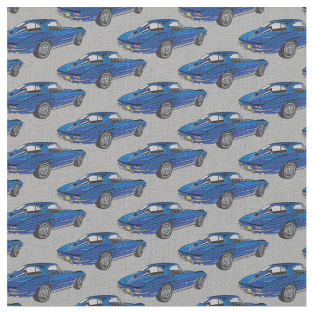 Design-Stoff für blaue Korvette Stoff (Nahaufnahme)