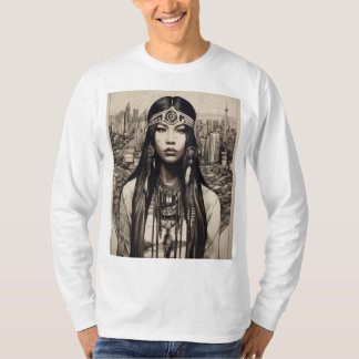 Design T-shirt de la Linework amérindienne