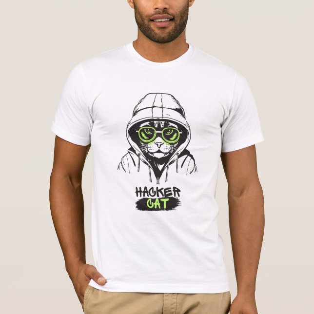 Design T-shirt "Hacker Cat" (Devant)