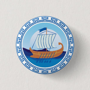 Design-Taste für antike Schiffe in Griechenland Button