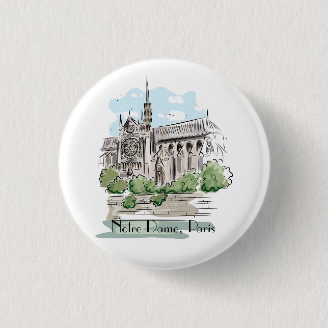 Design-Taste für Paris Notre Dame Button (Vorderseite)