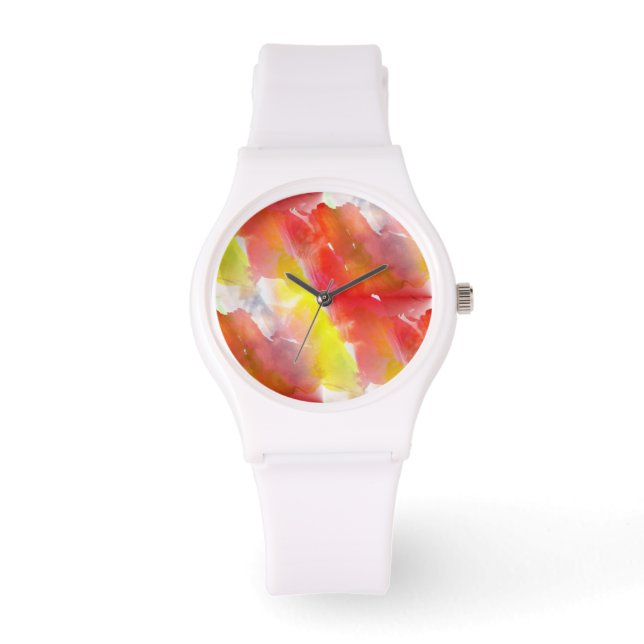 Design-Textur, Aquarellhintergrund Armbanduhr (Vorderseite)