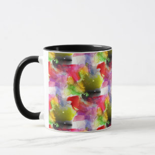 Design-Textur rot, gelbe Wasserfarbe Tasse