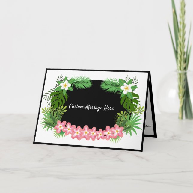 Design tropischer exotischer hawaiianischer Blume Karte (Vorderseite)