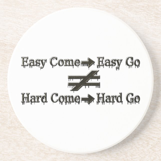 Design über einfache Arbeit und harte Arbeitsbezie Getränkeuntersetzer (Vorne)