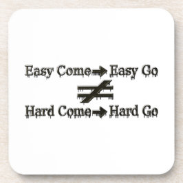 Design über einfache Arbeit und harte Arbeitsbezie Getränkeuntersetzer