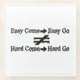 Design über einfache Arbeit und harte Arbeitsbezie Glasuntersetzer