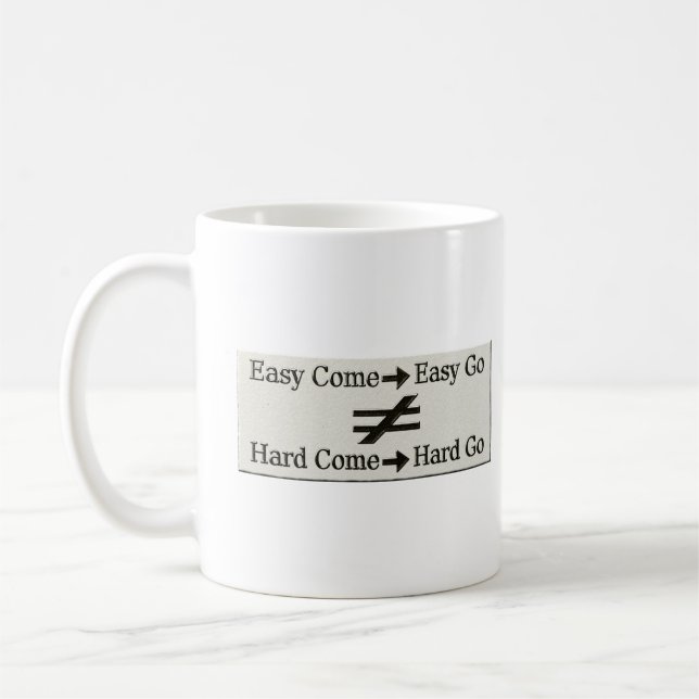 Design über einfache Arbeit und harte Arbeitsbezie Kaffeetasse (Links)