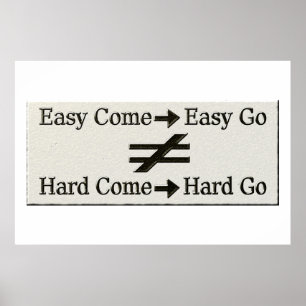Design über einfache Arbeit und harte Arbeitsbezie Poster