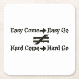 Design über einfache Arbeit und harte Arbeitsbezie Rechteckiger Pappuntersetzer