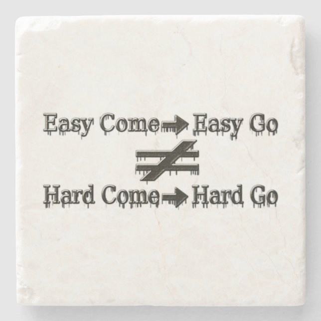 Design über einfache Arbeit und harte Arbeitsbezie Steinuntersetzer (Vorderseite)