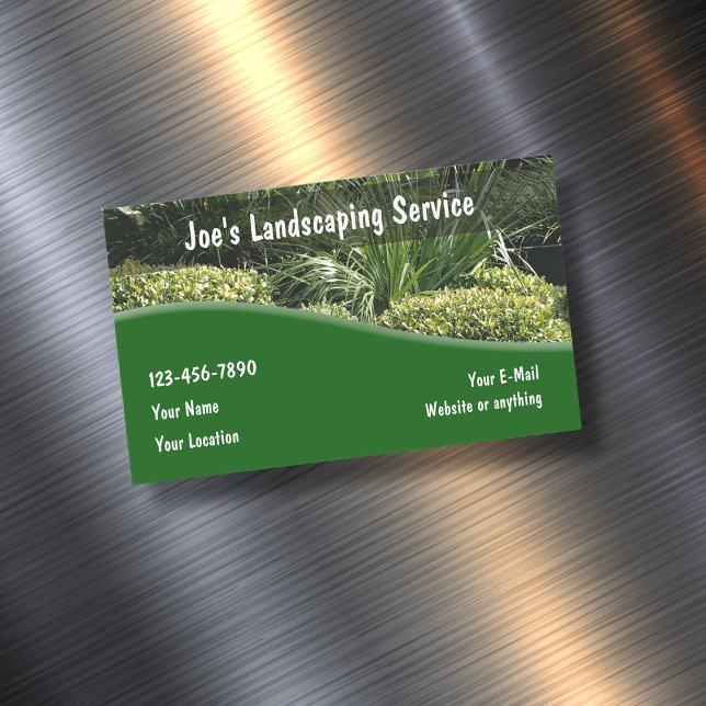 Design-Visitenkartenmagazin "Lawn Landscaping" Magnetische Visitenkarte (Von Creator hochgeladen)