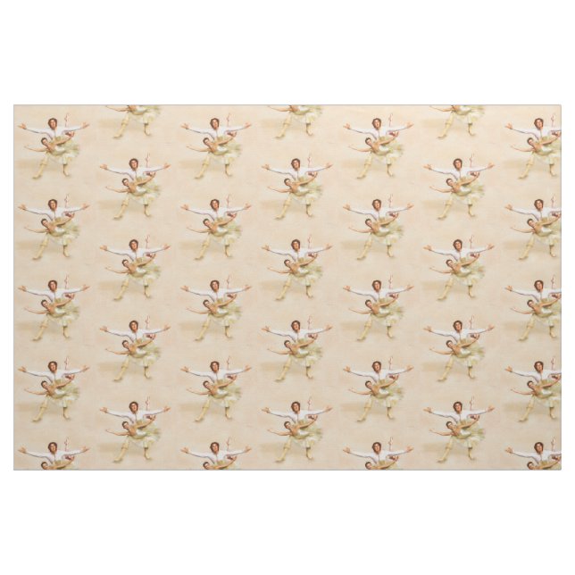 Design von Ballet Theme Pfirsichtänzern Stoff (Fat Quarter (45,7 x 55,9 cm))
