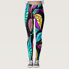 Design von Blätter aus festem Glas Leggings