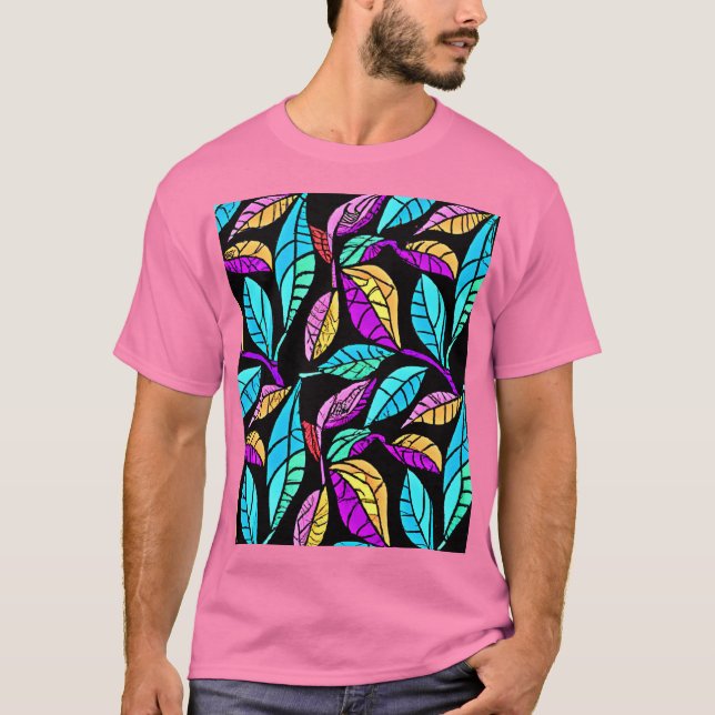 Design von Blätter aus festem Glas T-Shirt (Vorderseite)