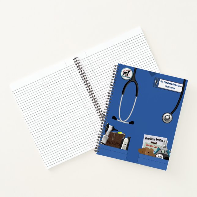 Design von Blauen Taschen Notizbuch (Innenseite)