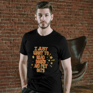 Design von Büchern und Katzen lesen T-Shirt