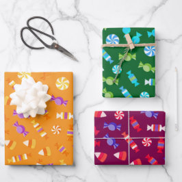Design von Candies-Süßigkeiten Geschenkpapier Set