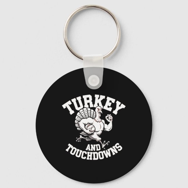 Design von Erntedank für Männer Türkei und Touchdo Schlüsselanhänger (Vorderseite)