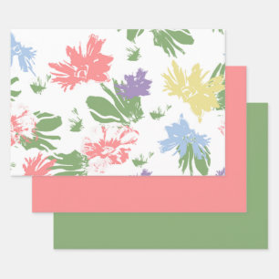 Design von Floating-Pastel-Blume Geschenkpapier Set
