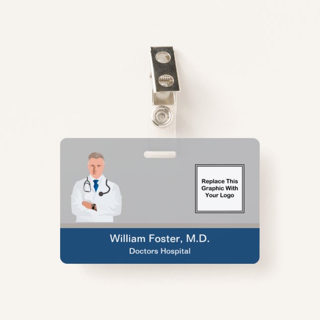 Design von Fotomaterial für Krankenhäuser Ausweis (Vorderseite mit Klammer)