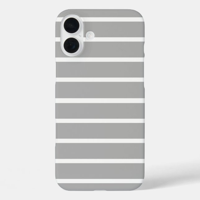 Design von grauen und weißen Streifen iPhone 16 Plus Hülle (Rückseite)