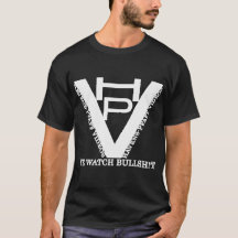 Design von HPV-TV-Logos auf schwarzem T-Shirt