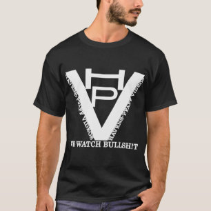 Design von HPV-TV-Logos auf schwarzem T-Shirt